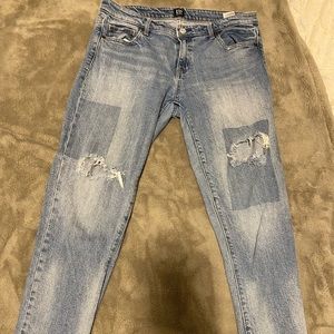 Gap patchwork straight jeans